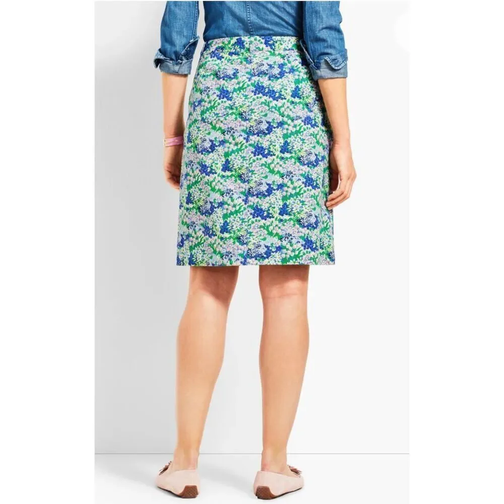 Talbots A-Line Stretch Skirt Flower Print Sz. 16 Boho Packable